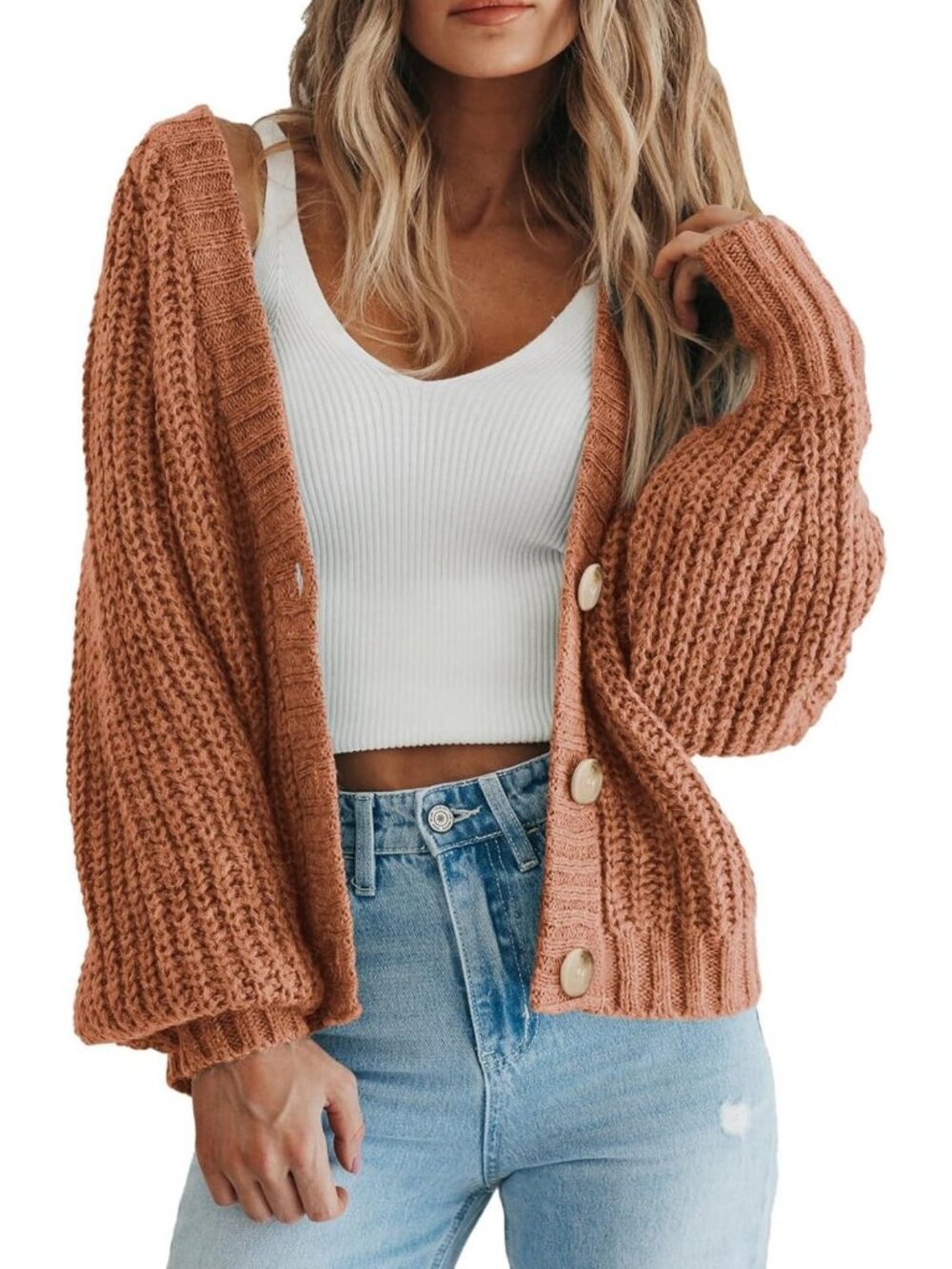 Cozy Chunky Knit Open Front Cardigan Sweater for Fall Outfits & Layering